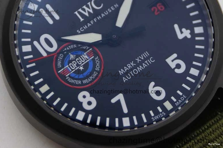 MIROTIME 0119 Packable Mark XVIII ‘TOPGUN SFTI’ Ceramic M+F Best Edition Black Dial on Green Nylon Strap 7048